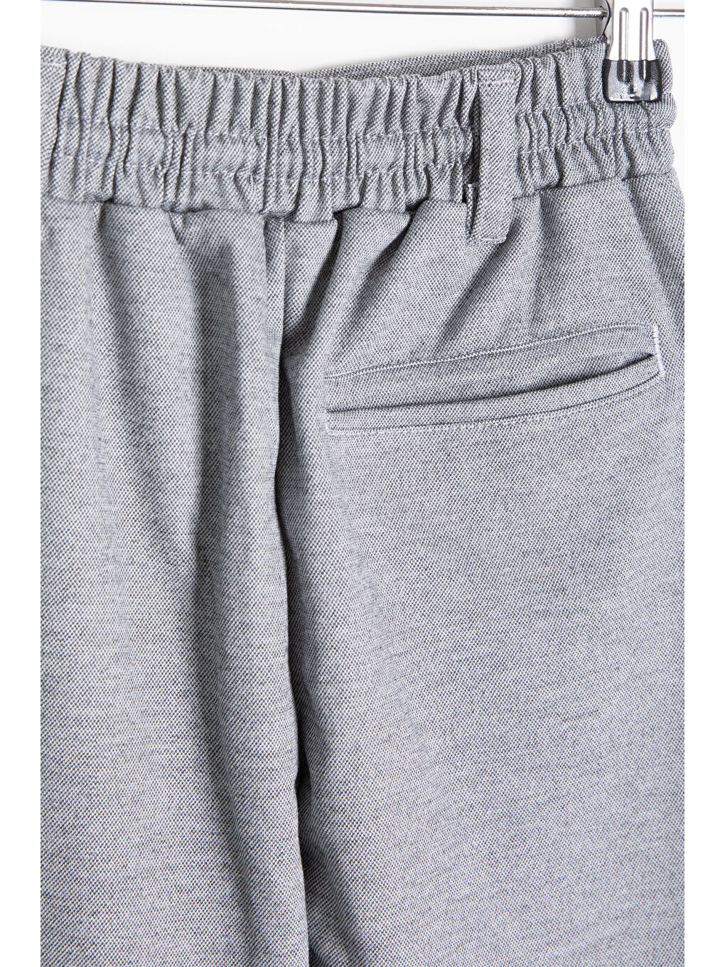 Gri Beli Bağcıklı Duble Paça Erkek Çocuk Jogger Kumaş Pantolon 20746-3