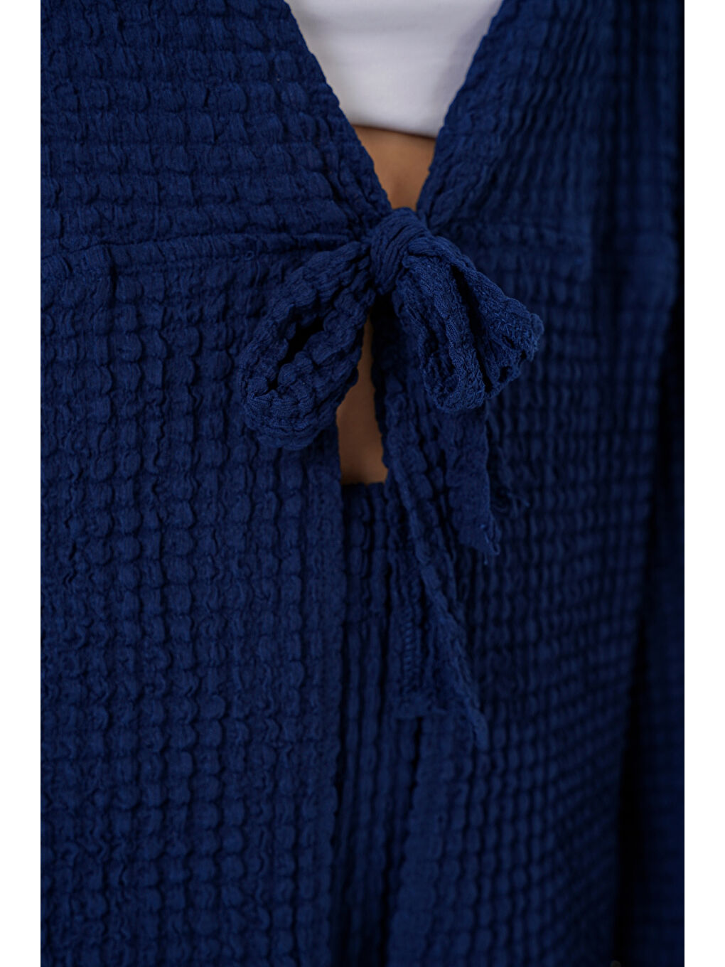 Kadın Örme Bluz Pantolon İkili Takım 30052 - Lacivert-4