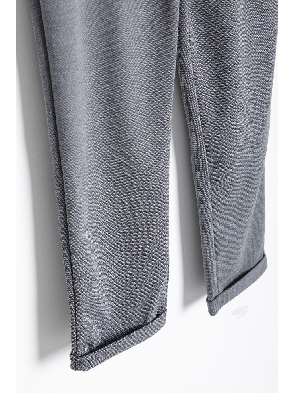 Gri Füme Beli Bağcıklı Duble Paça Erkek Çocuk Jogger Kumaş Pantolon 20745-2