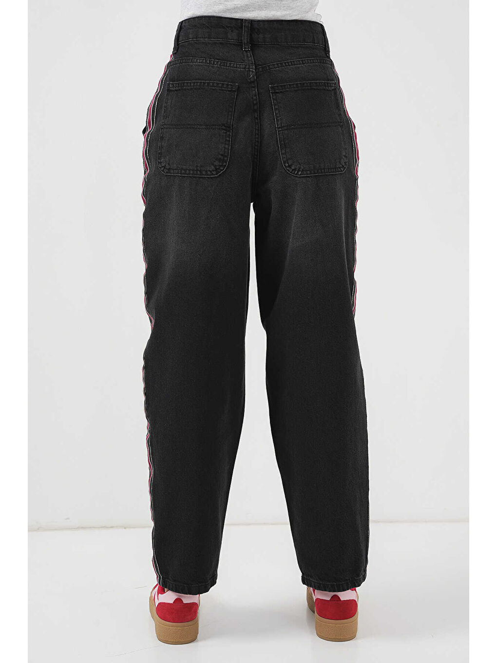 Gri Kadın Yanı Şeritli Pantolon 6700-5