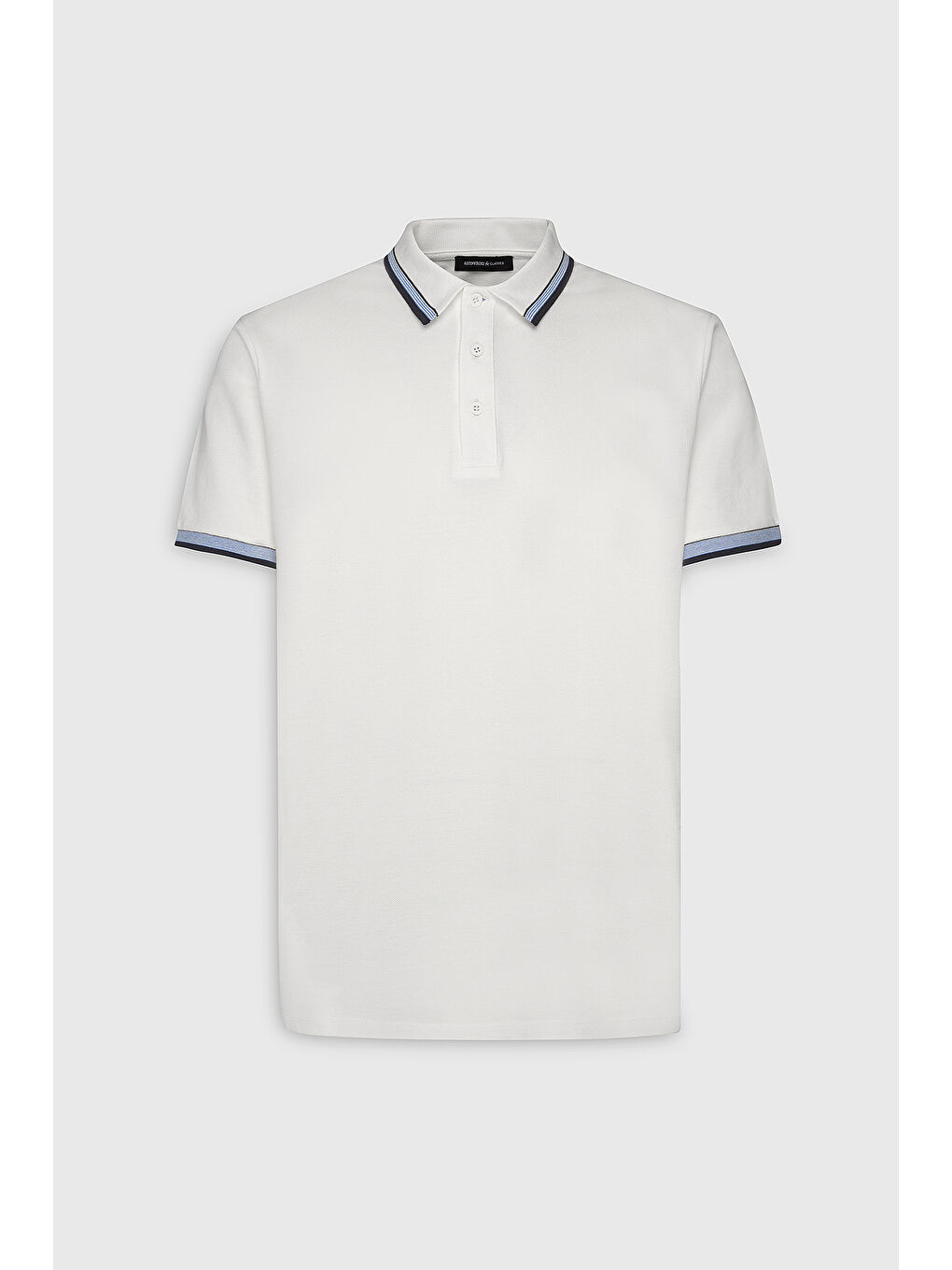 Erkek Beyaz Slim Fit Dar Kesim %100 Pamuk Polo Yaka Tişört-5