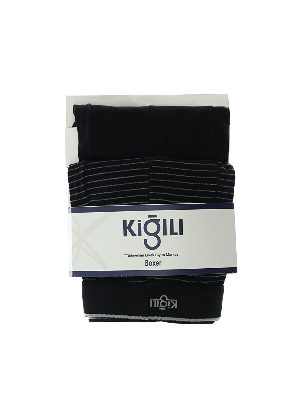 Siyah 2'li Desenli Pamuklu Boxer Seti