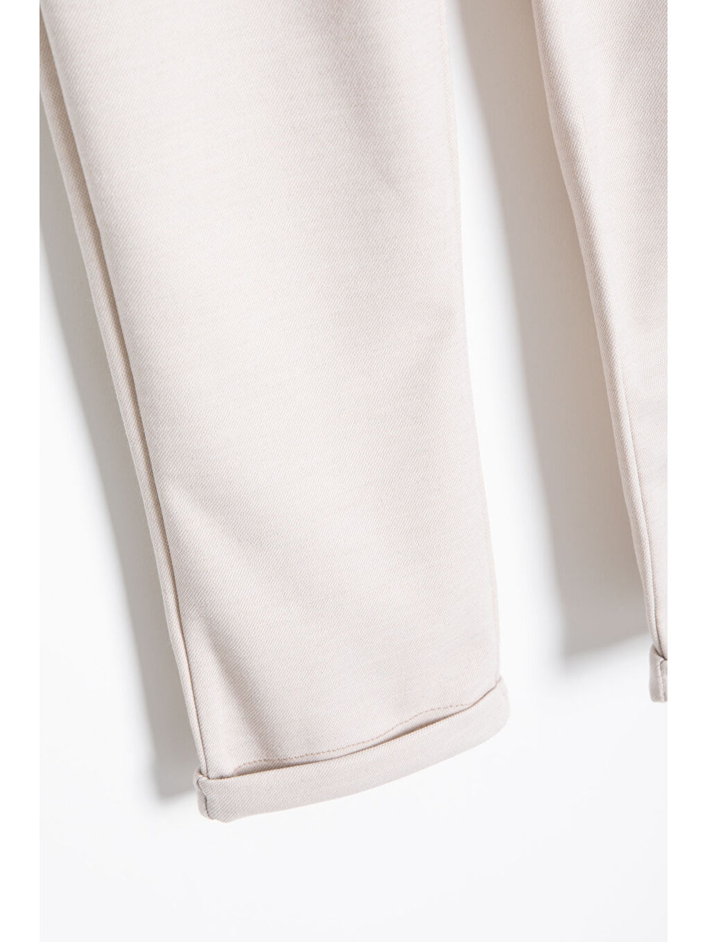 Ekru Krem Beli Bağcıklı Duble Paça Erkek Çocuk Jogger Kumaş Pantolon 20747-3