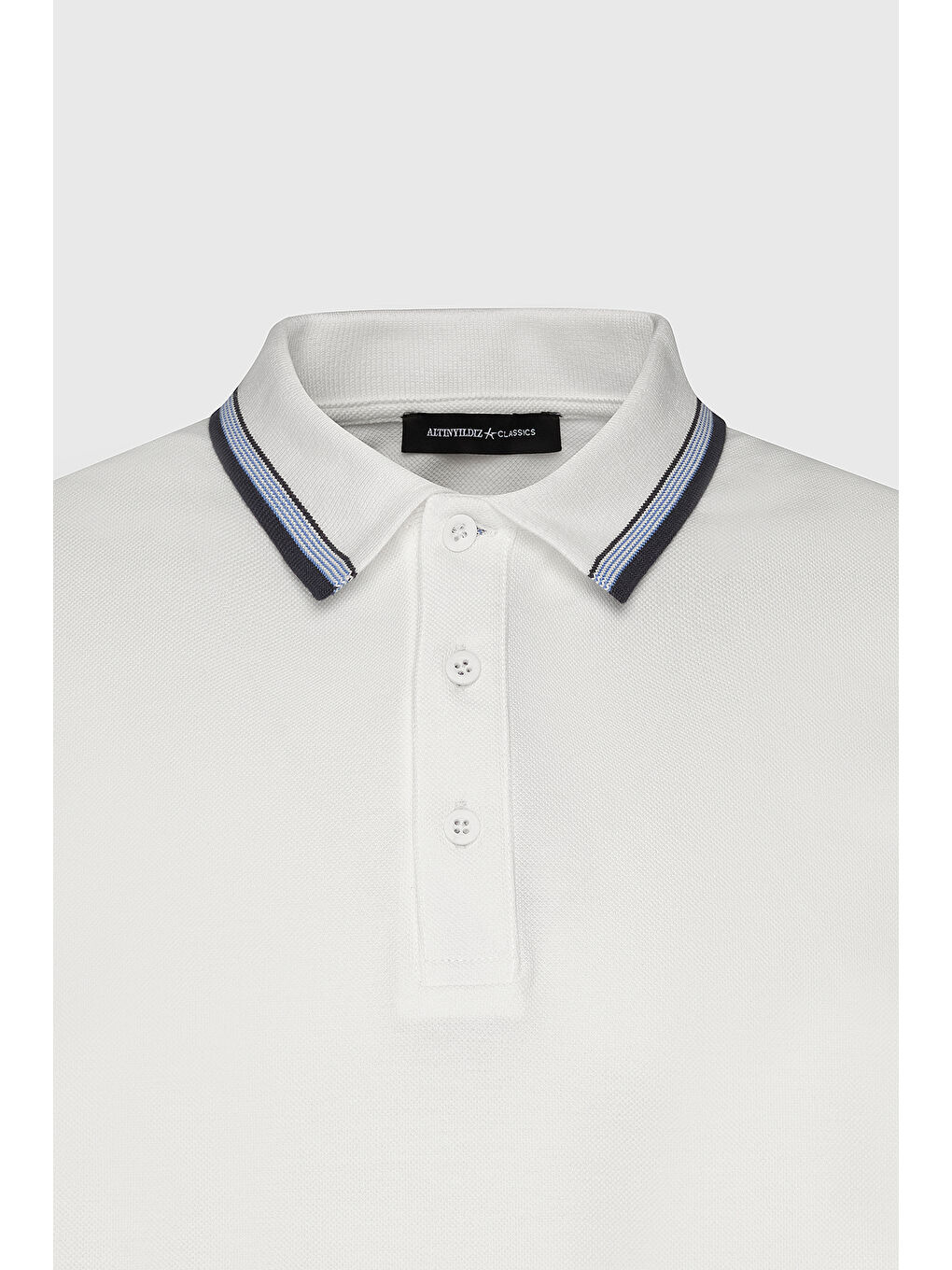 Erkek Beyaz Slim Fit Dar Kesim %100 Pamuk Polo Yaka Tişört-6