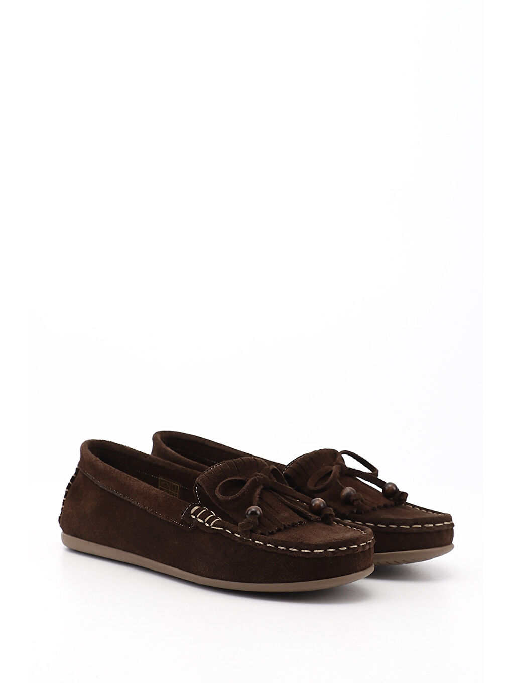 Kahverengi Kadın AÇIK KAHVERENGİ Fiyonklu Hakiki Deri Comfort Loafer-1