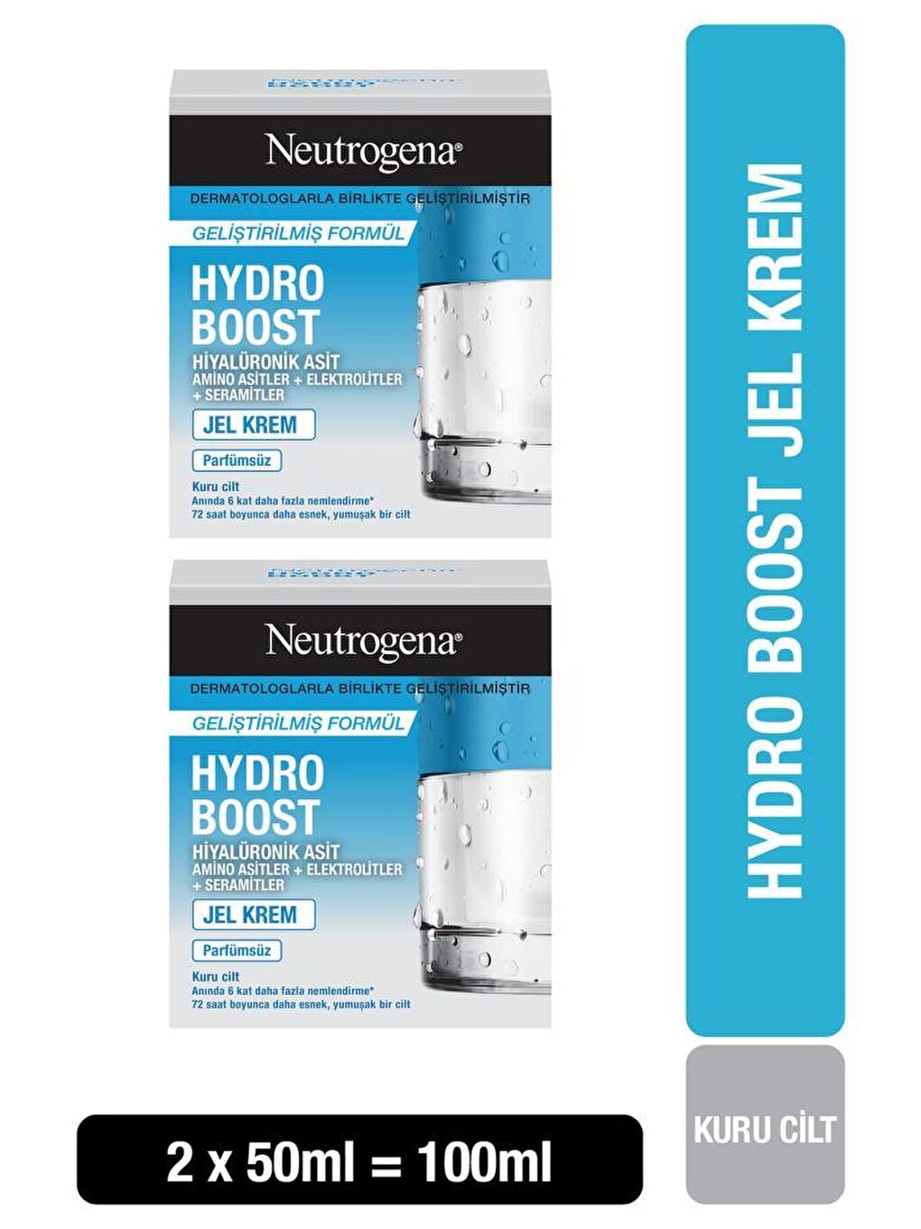 Neutrogena Renksiz Hydro Boost Gel Cream Nemlendirici Kuru Ciltler 50mlx2 - 1