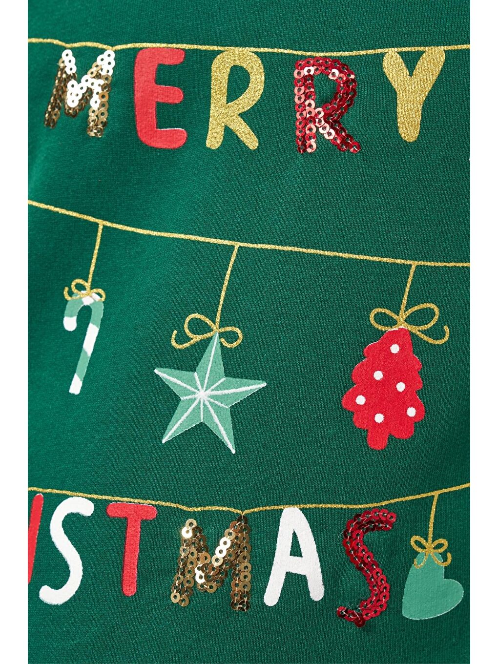 Karışık Kız Çocuk Pamuklu Yeşil Üst Kırmızı Tüllü Yeni Yıl Temalı Elbise-4