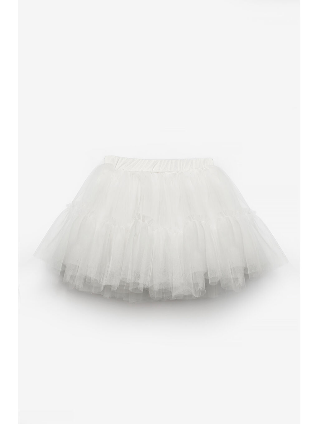 Beyaz Üzeri Pul Detaylı Tül Etekli İkili Takım - Freya-5