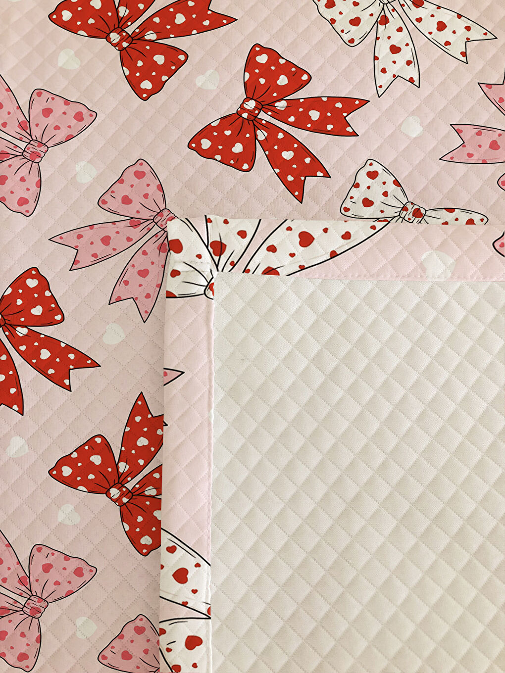 Pembe Fiyonk Desenli - Baskılı Tek Kişilik Pike Takımı-2