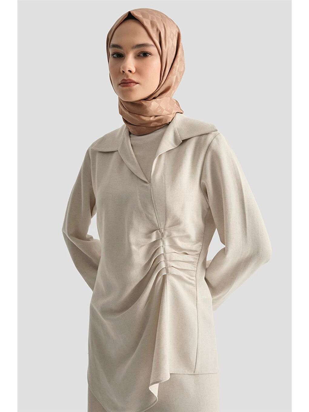 Bej Pantolon Etekli Rahat Takım 25Y6033 Taş-2