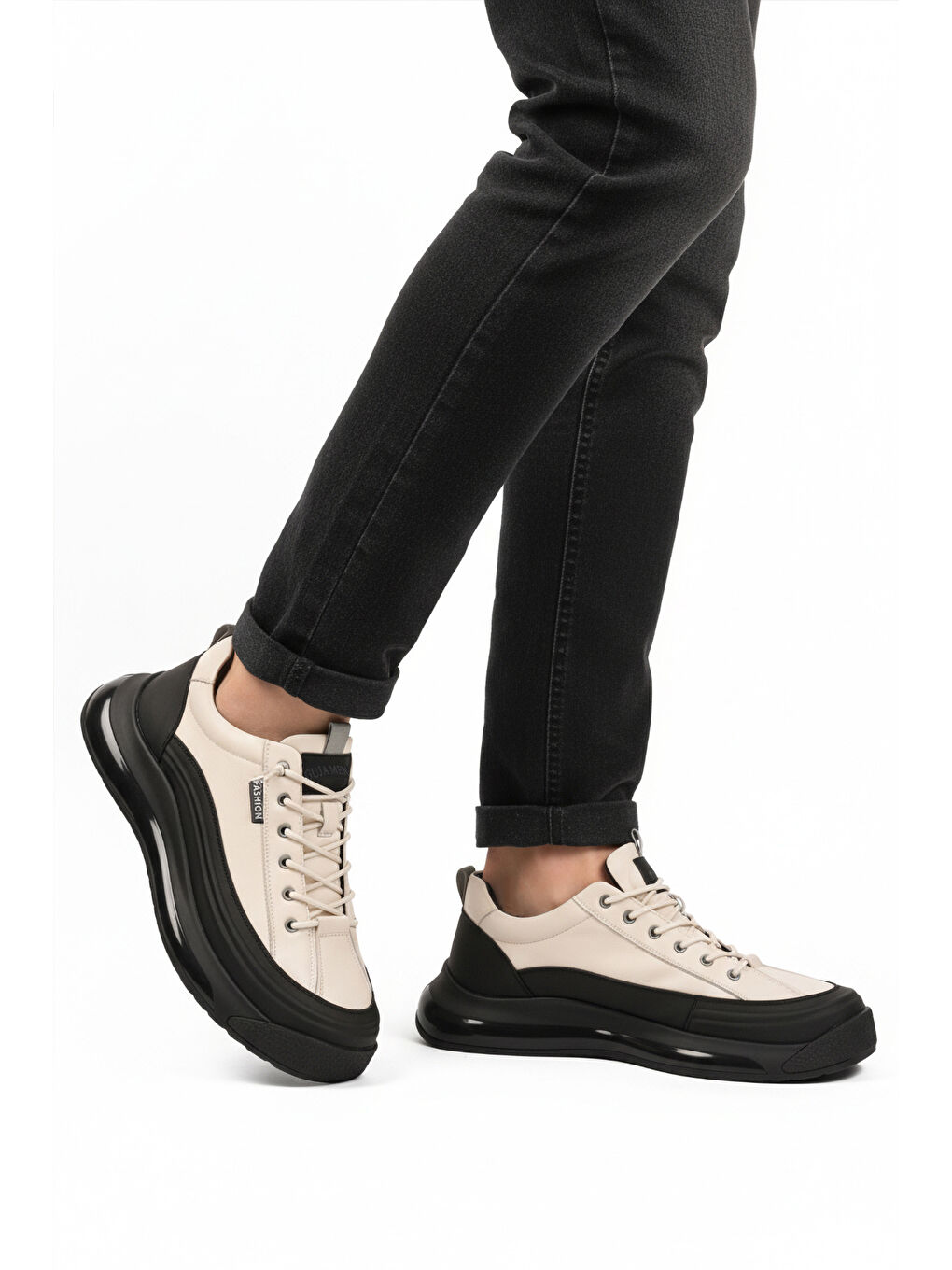 Beyaz Hakiki Deri Erkek Casual Ayakkabı 24K500-1 M