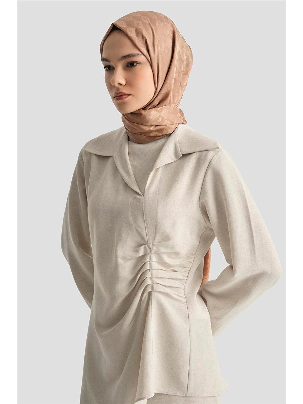 Bej Pantolon Etekli Rahat Takım 25Y6033 Taş-3