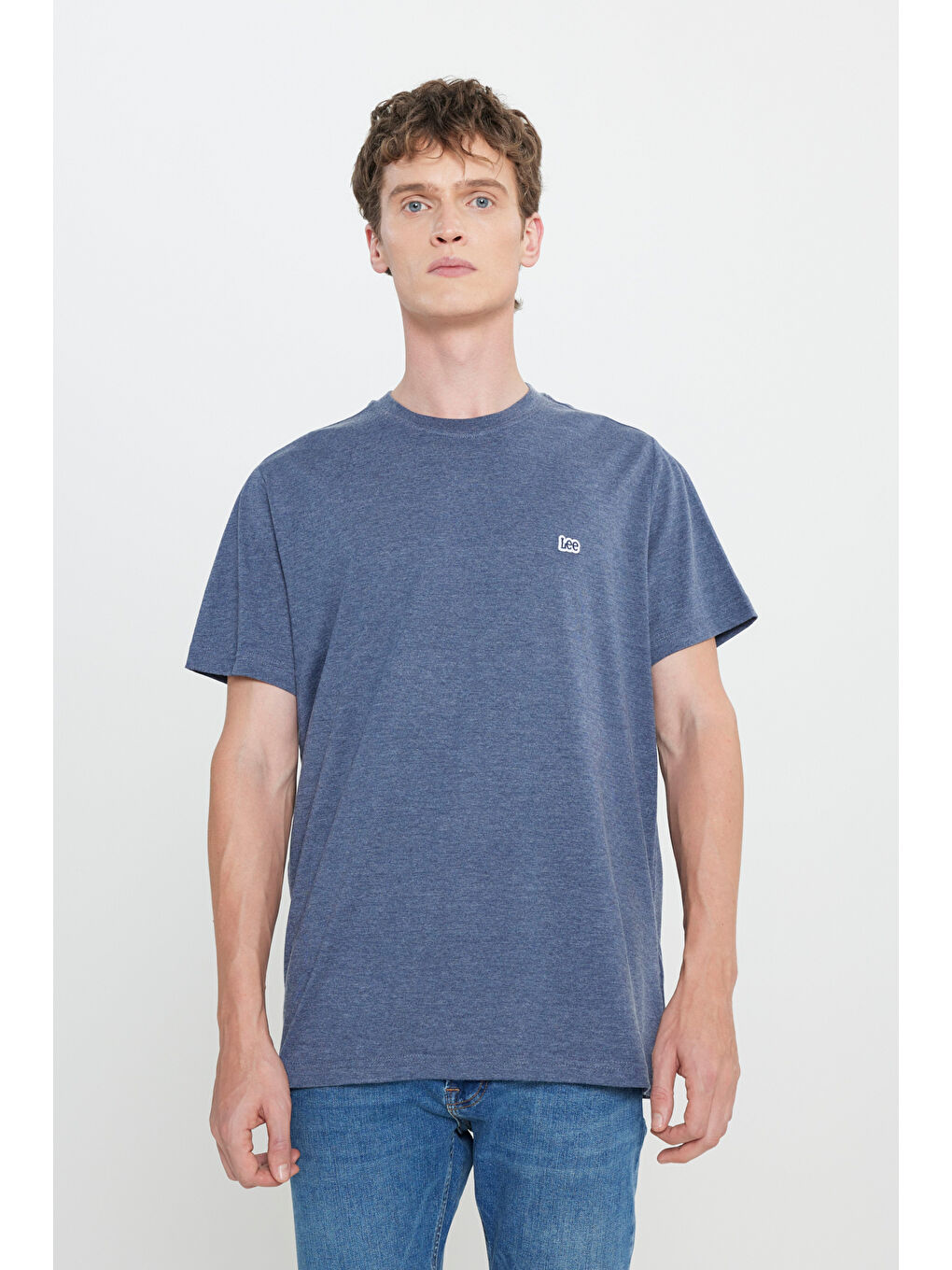 Regular Fit Normal Kesim Bisiklet Yaka Lacivert Tişört-1