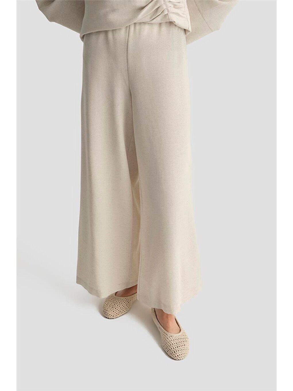 Bej Pantolon Etekli Rahat Takım 25Y6033 Taş-4