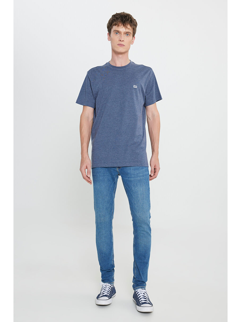 Regular Fit Normal Kesim Bisiklet Yaka Lacivert Tişört-2