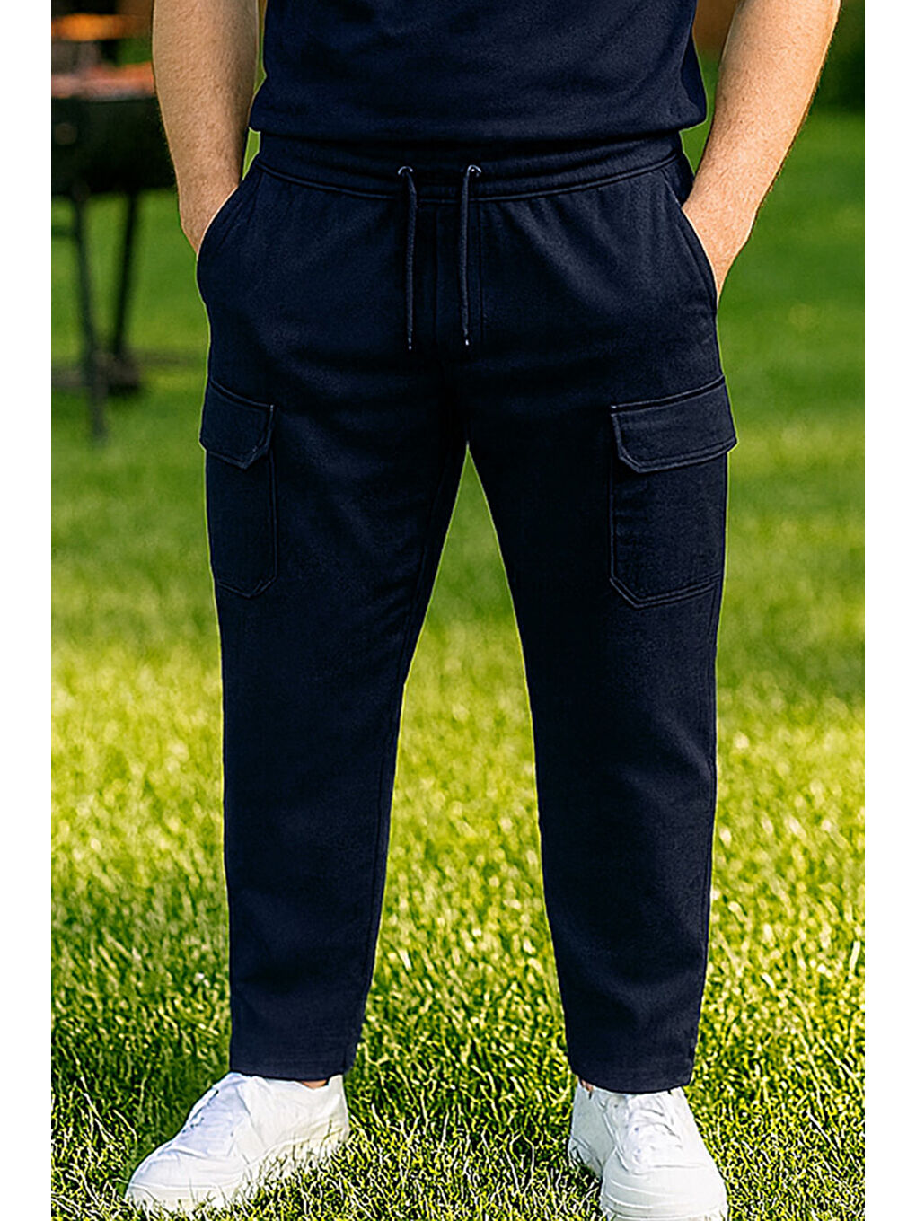 Kargo Cep Detay Düz Paça Erkek Eşofman Altı 24707 Lacivert