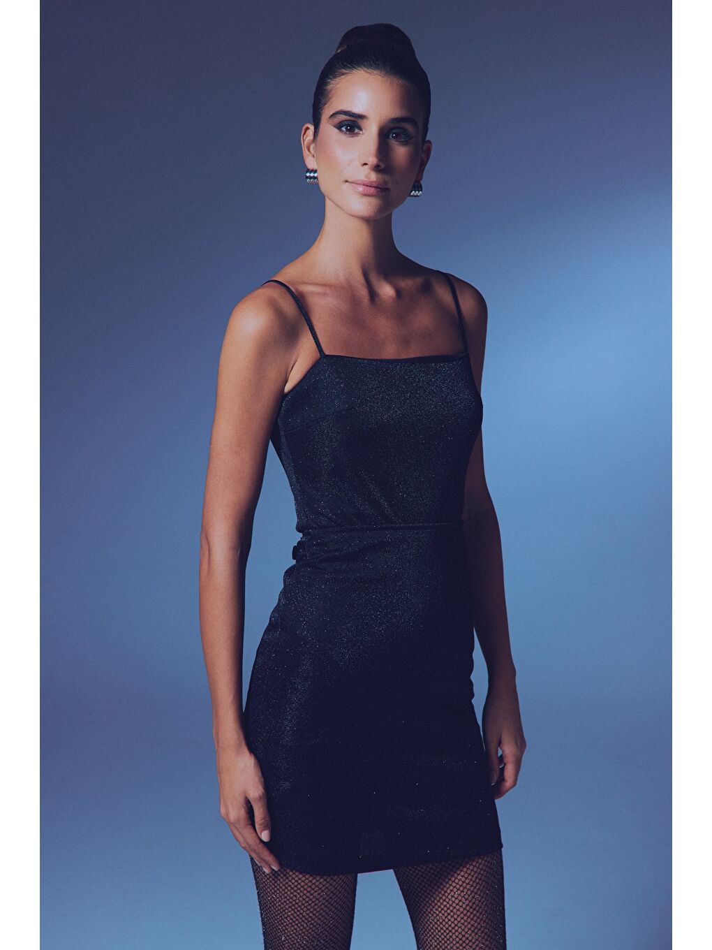 Simli Mini Etek - Siyah-3