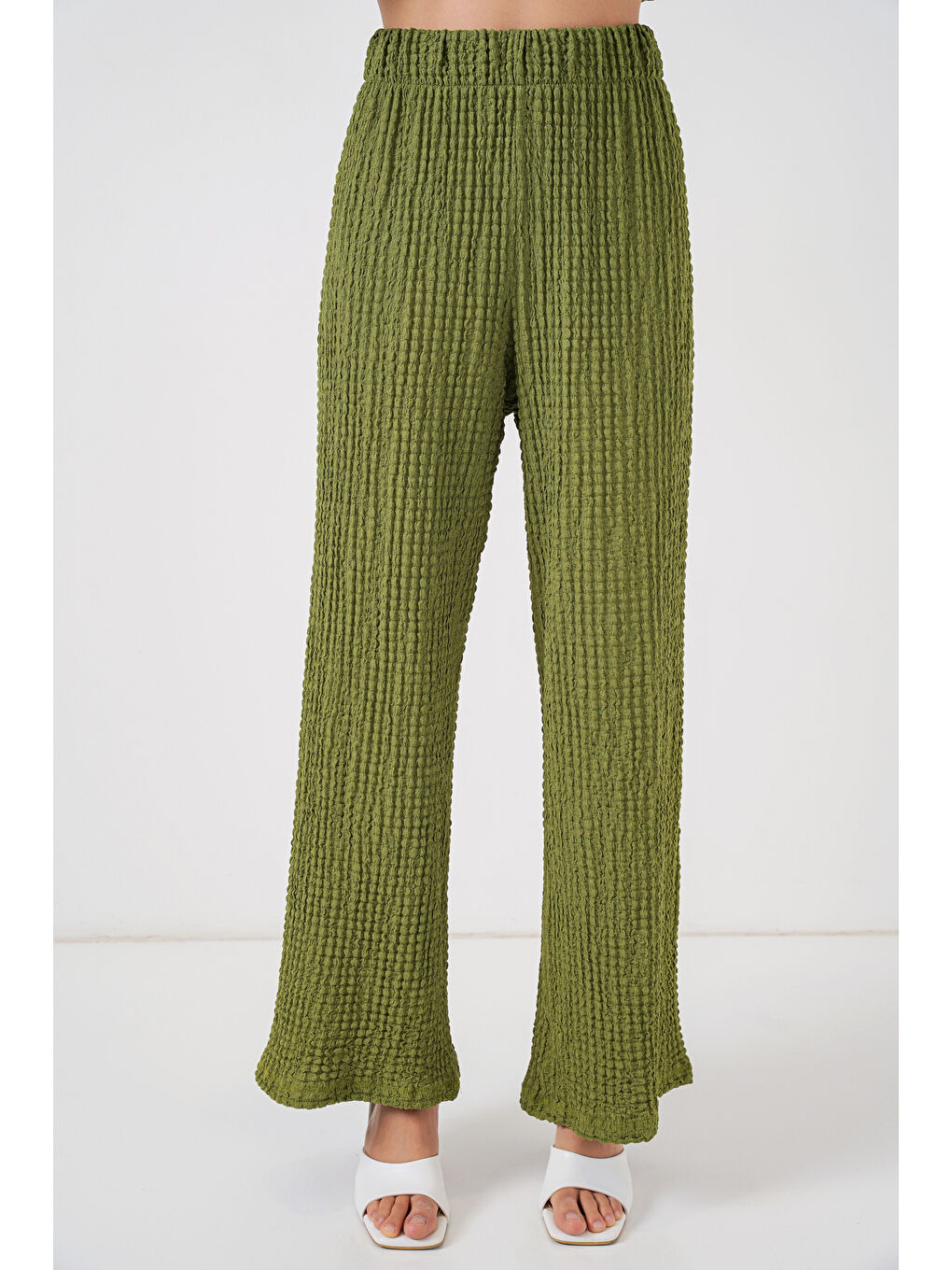 Kadın Örme Bluz Pantolon İkili Takım 30052 - E.Yeşil-3