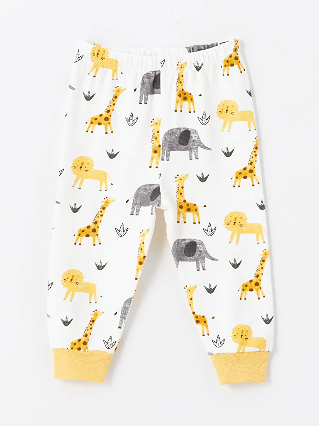 Sarı Bisiklet Yaka Uzun Kollu Erkek Bebek Pijama Takımı-3