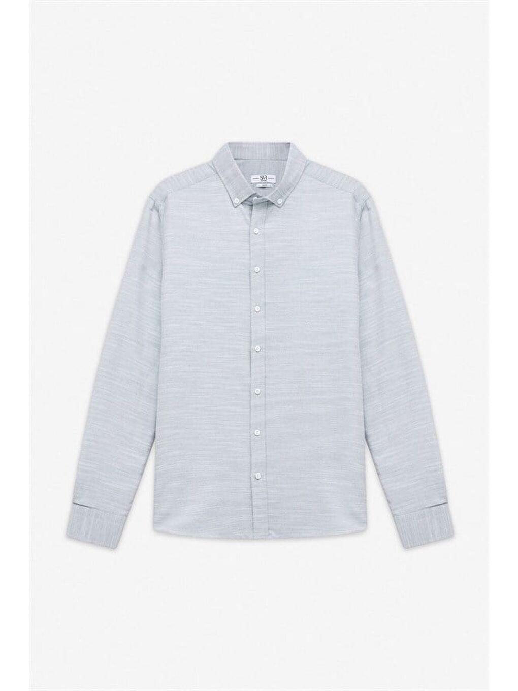 Lacivert Slim Klasik Yaka Düğmeli Uzun Kollu Standart Casual Gömlek-5