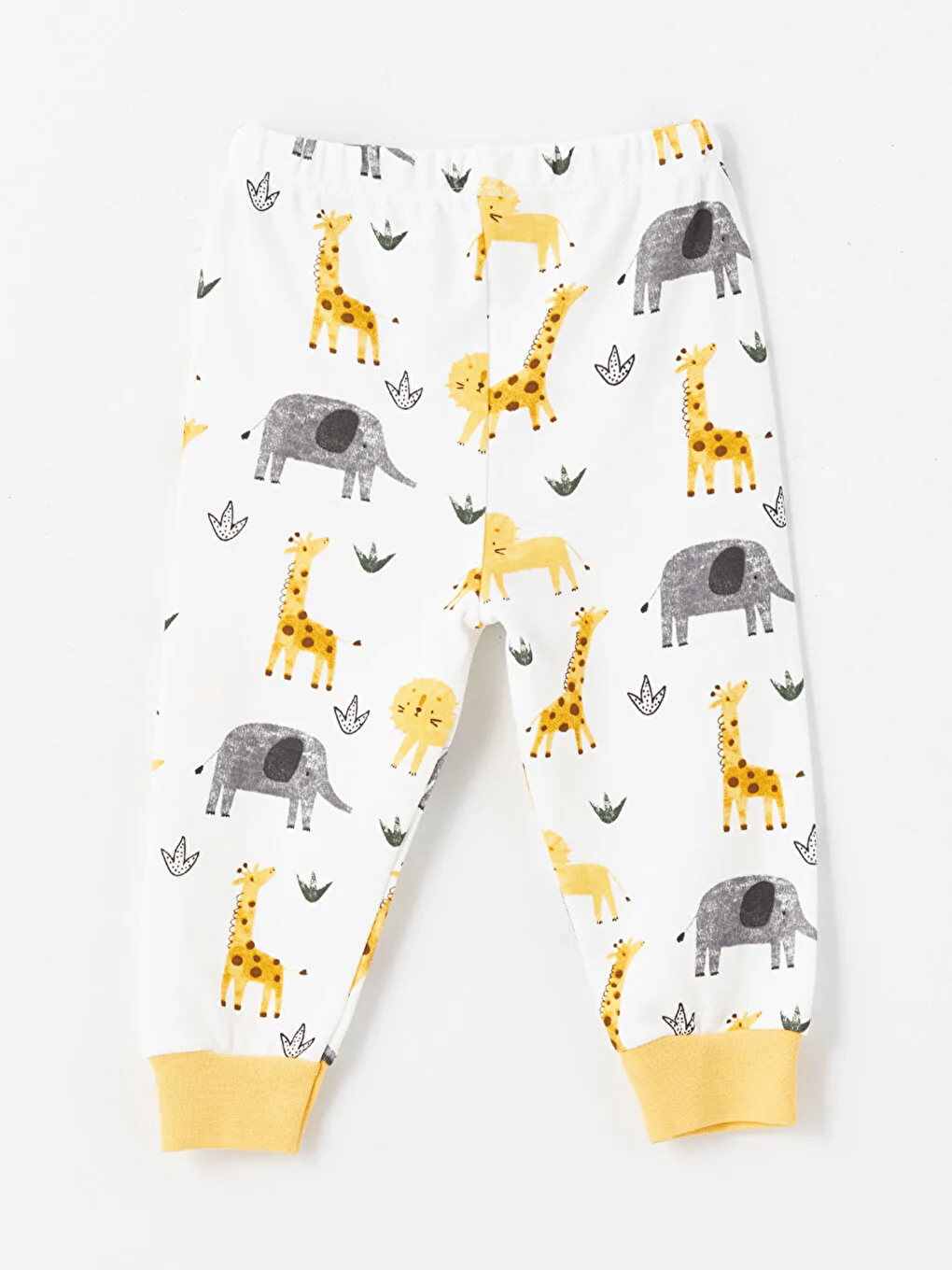 Sarı Bisiklet Yaka Uzun Kollu Erkek Bebek Pijama Takımı-4