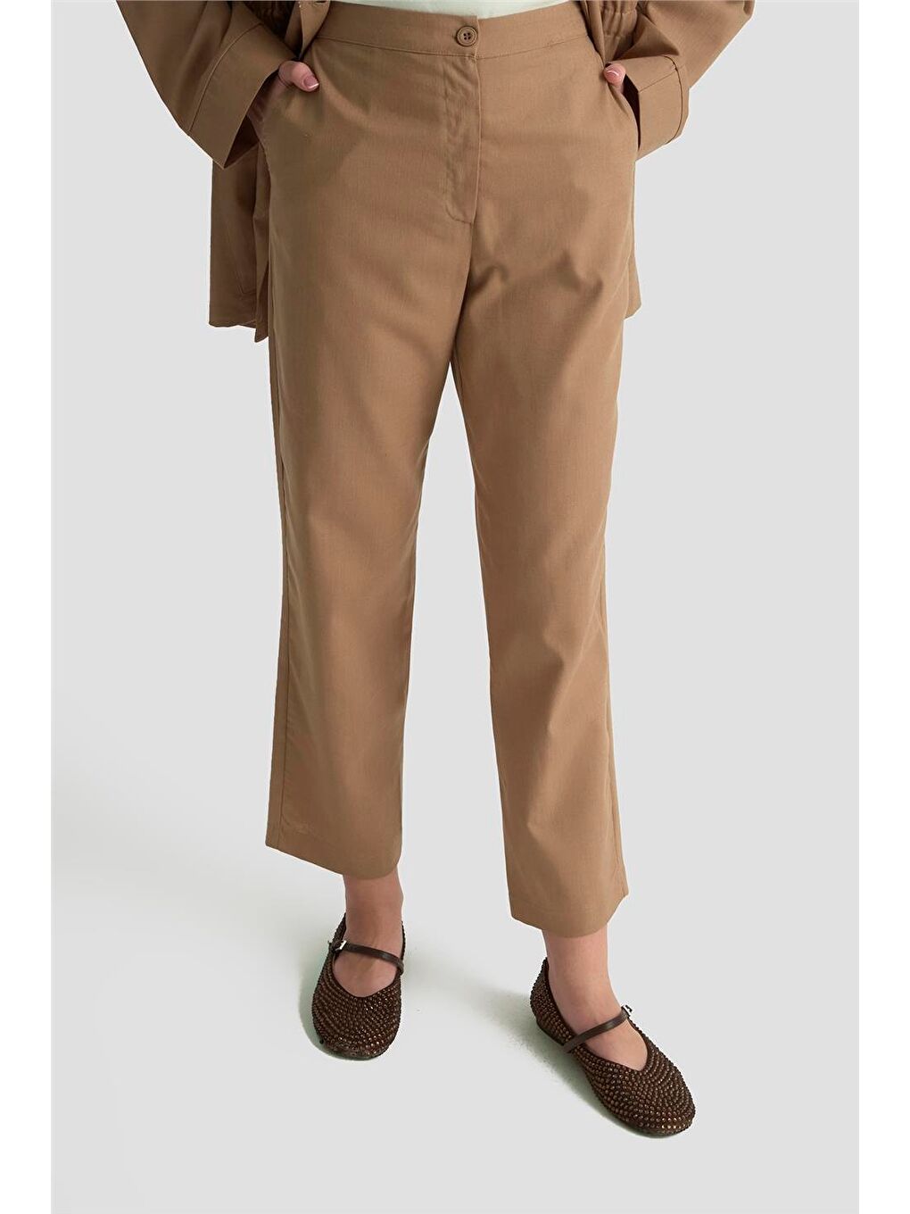 Bej Keten Takım 25Yd9158 Vizon-4