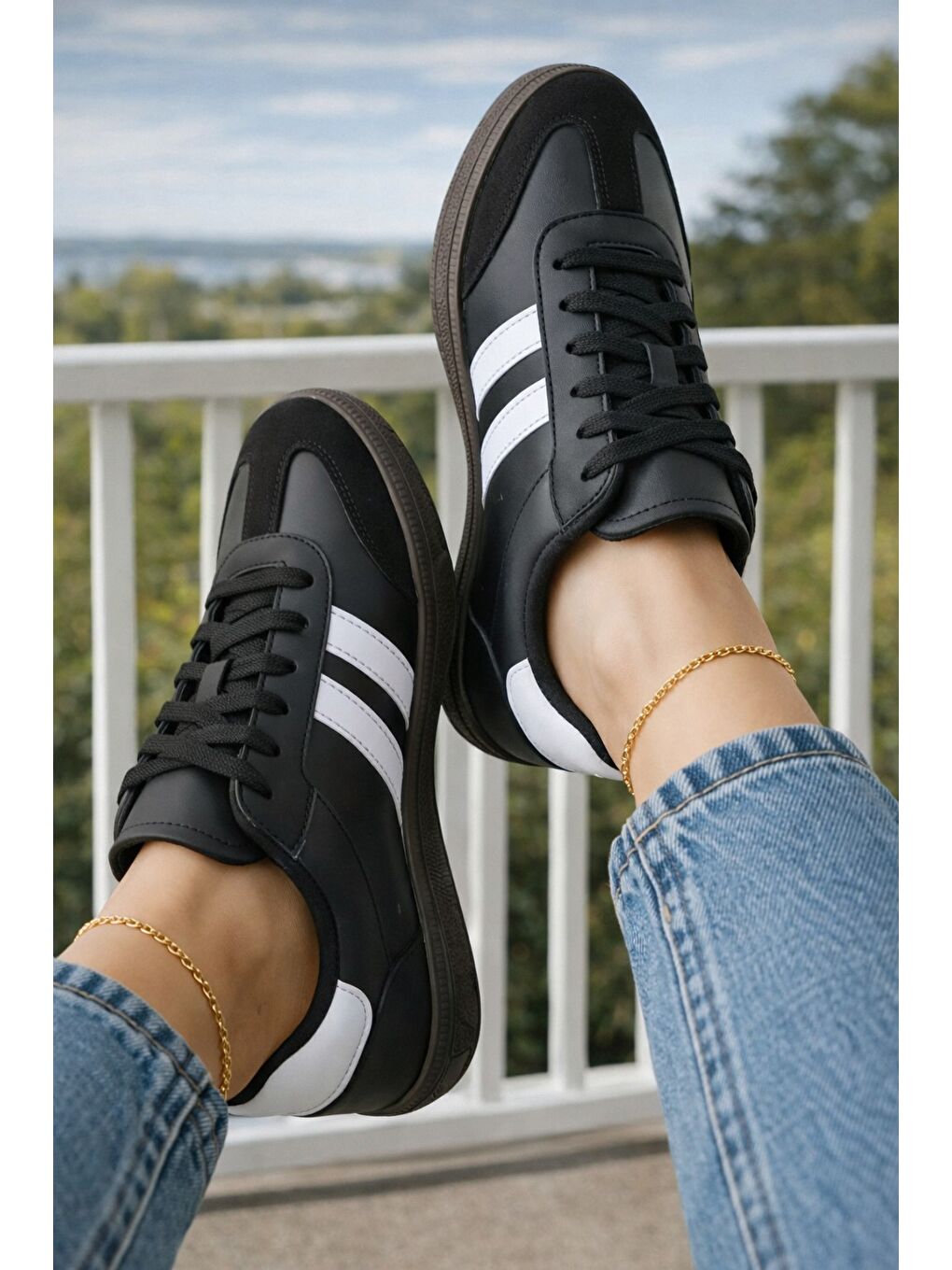 Siyah FLEX RUN Unisex Spor Ayakkabı Günlük Casual Sneakers-1