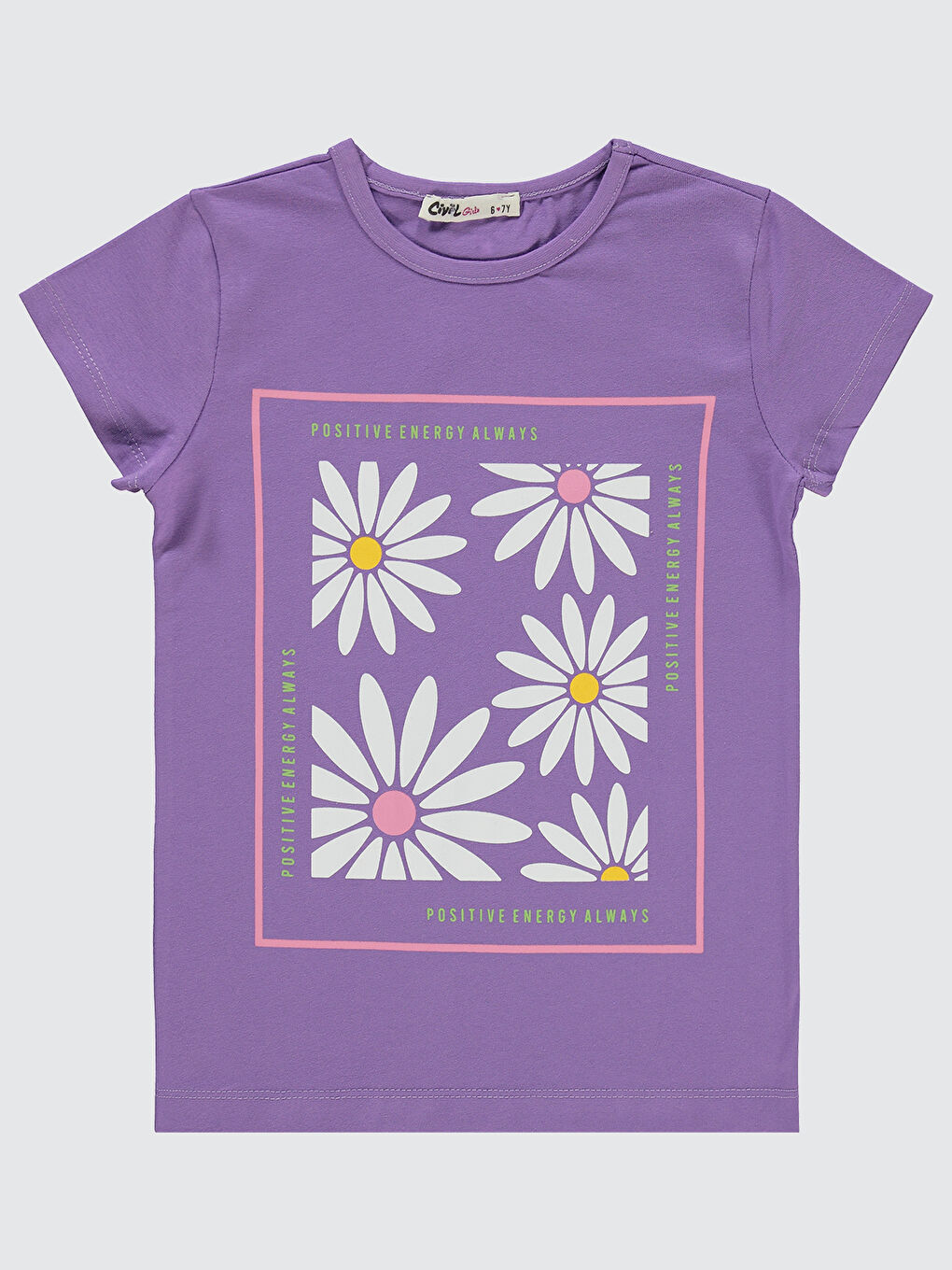 Girls Kız Çocuk Tişört 6-9 Yaş Açık Mor
