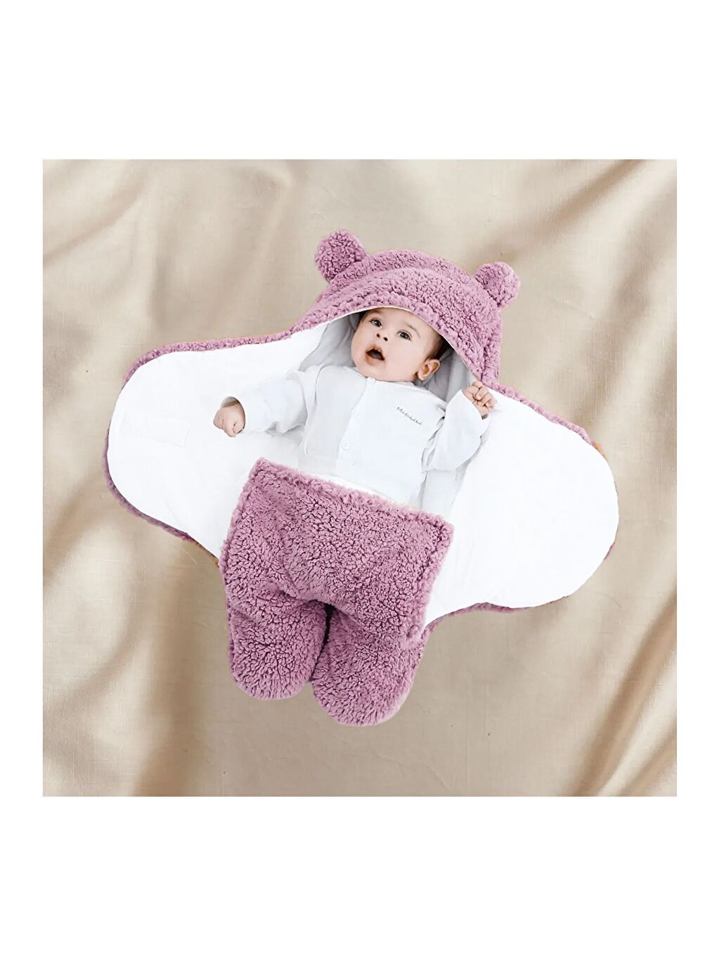 Mürdüm 0 - 12 Ay Kulaklı Welsoft Dış Kundak Bebek Battaniye-1