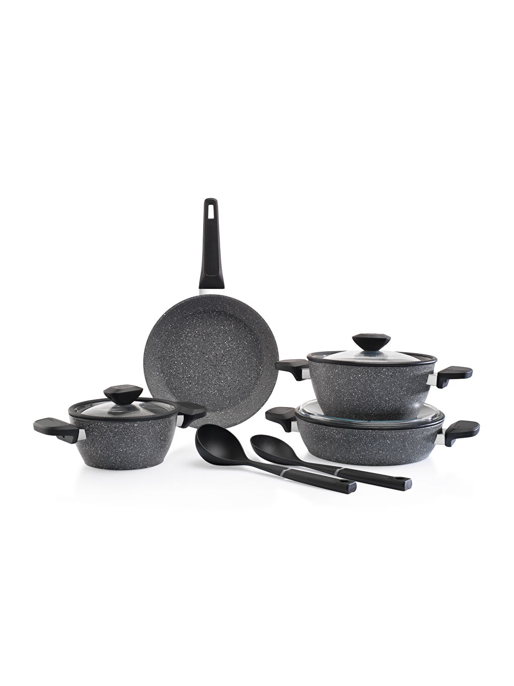 Alpha Granit Tencere Seti 9 Parça-Gri-1