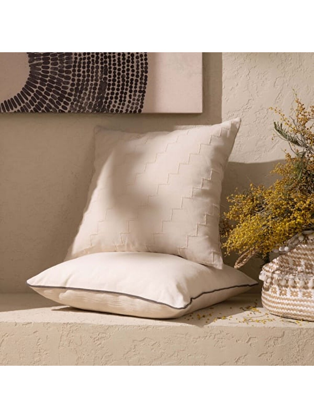 Bej Soft Brisa Kırlent - Ekru - 30x50 cm