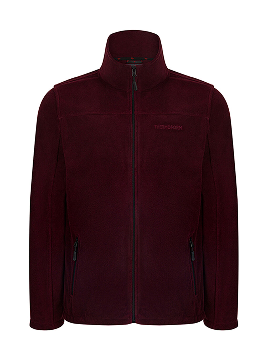 Bordo Erkek Polar Fermuarlı Sweatshirt