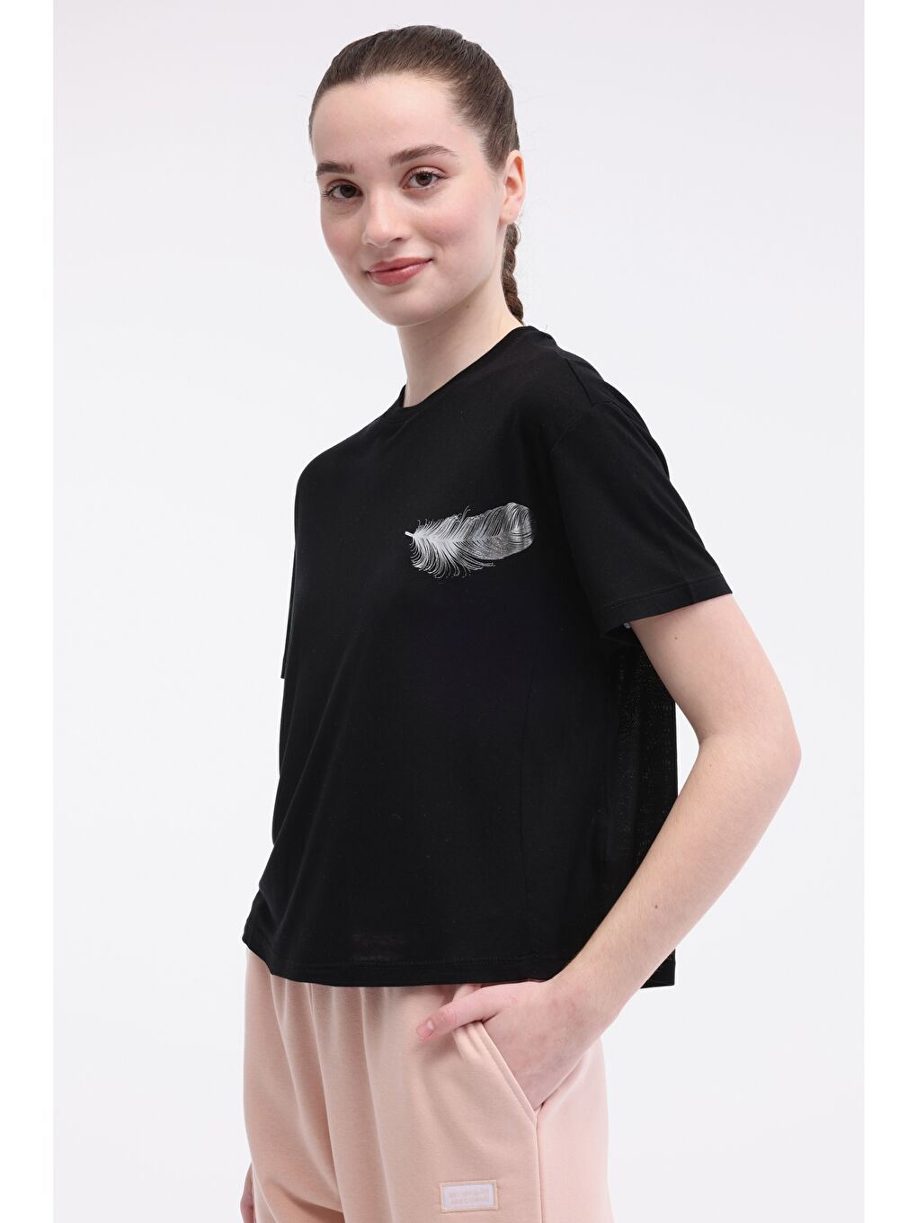 WL CYRUS 11BT206 5FX Siyah Kadın Kısa Kol T-Shirt