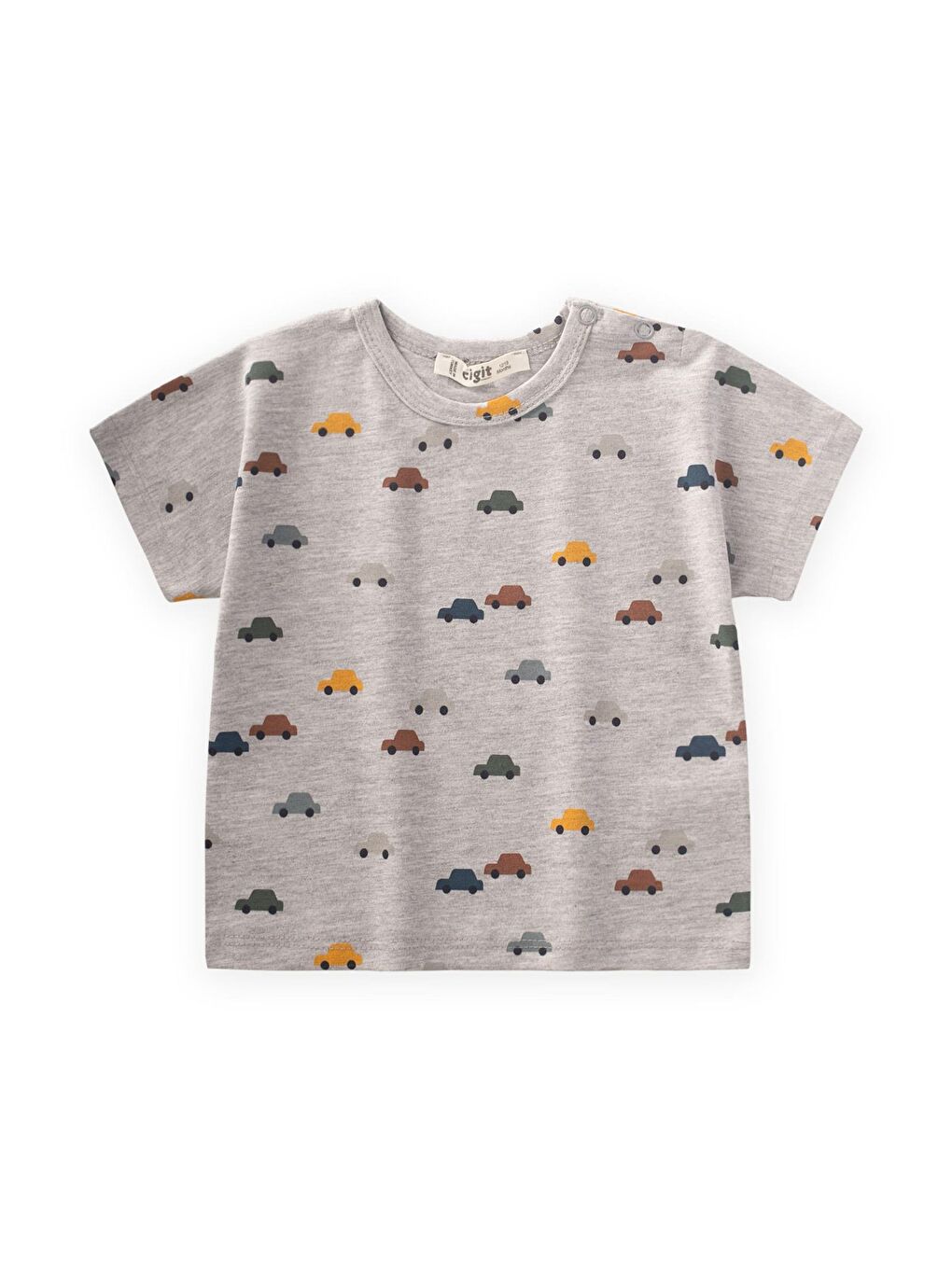 Gri Erkek Çocuk Desenli Tişört
