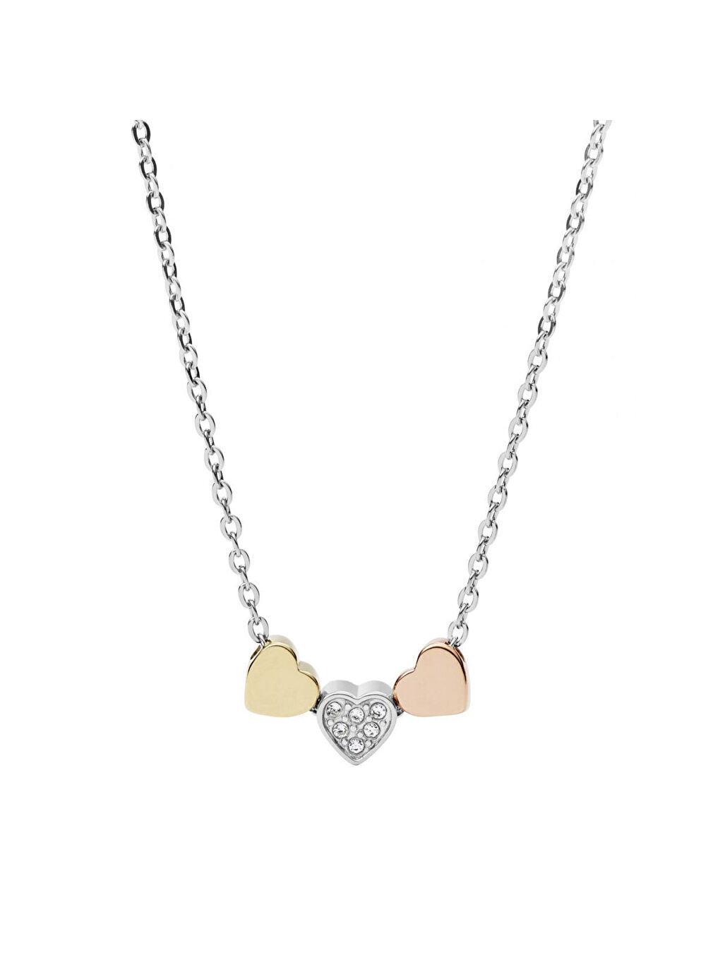 Sarı JF02856-998 Kalpli Kadın Kolye