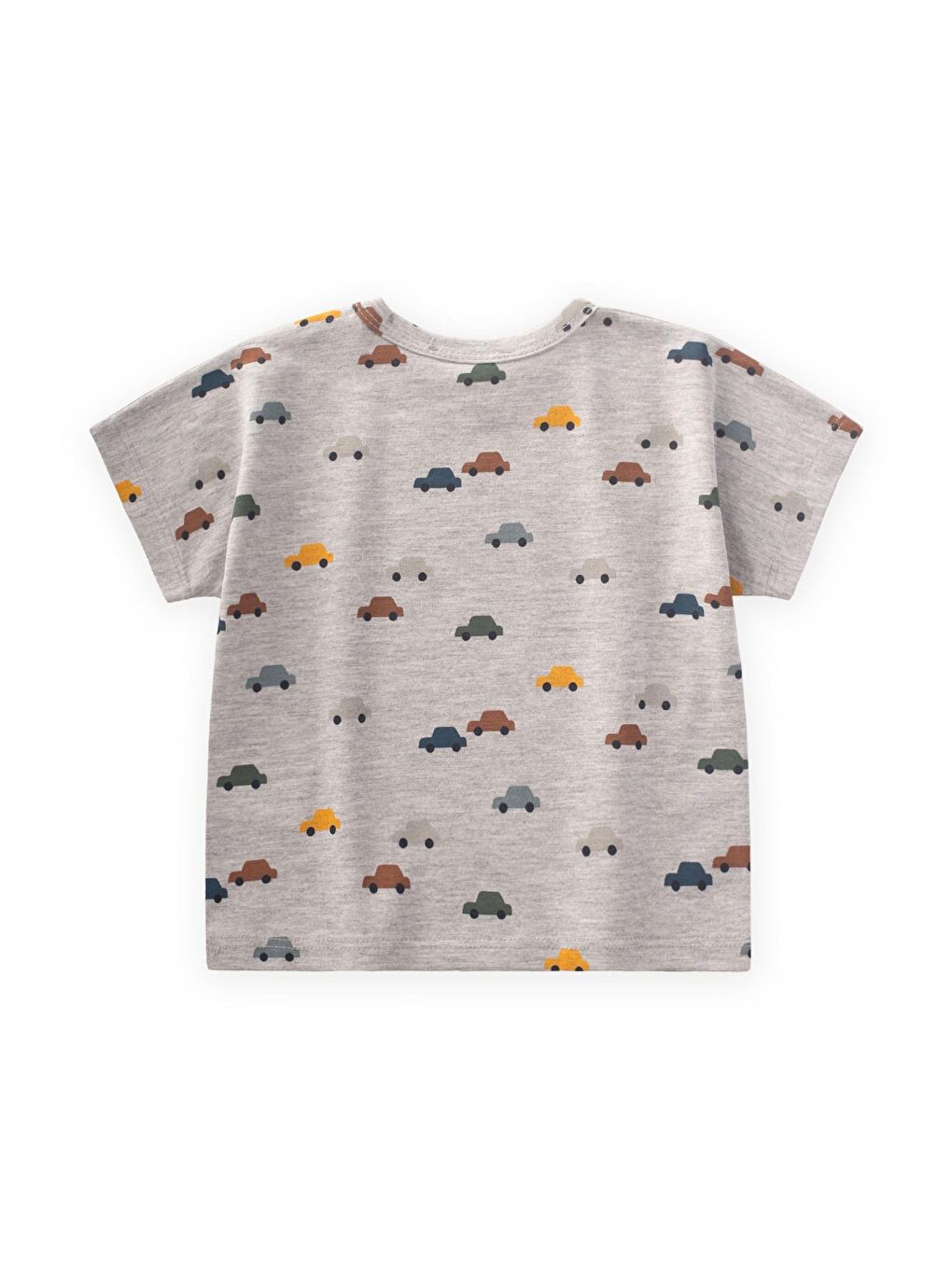 Gri Erkek Çocuk Desenli Tişört-1
