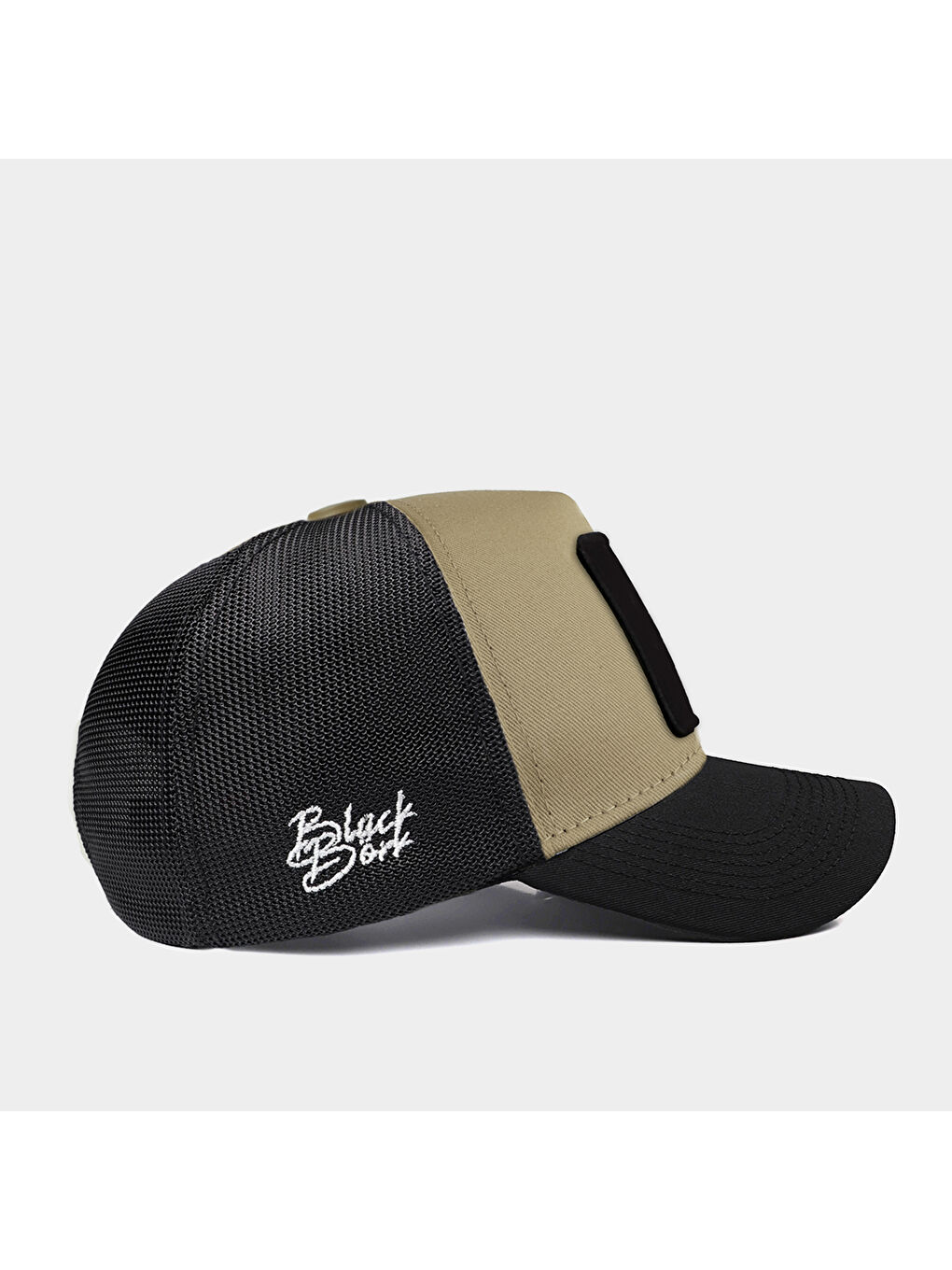 BlackBörk V1 Trucker Karga - 1 Kod Logolu Unisex Siyah Siperli Siyah-Vizon Şapka (Cap) - 1