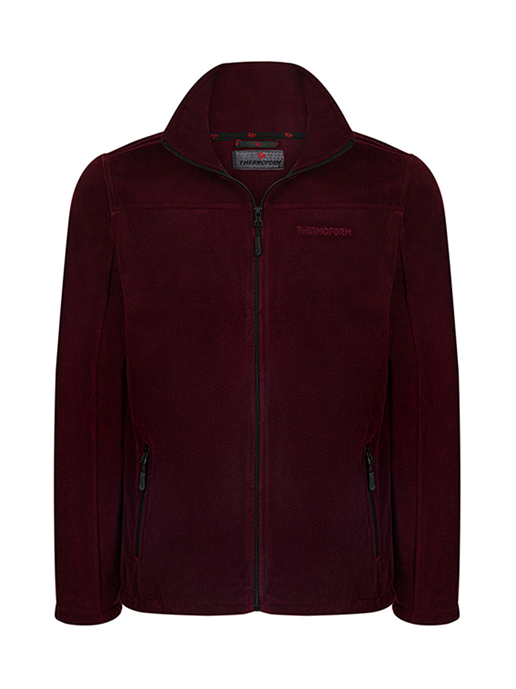 Bordo Erkek Polar Fermuarlı Sweatshirt-2