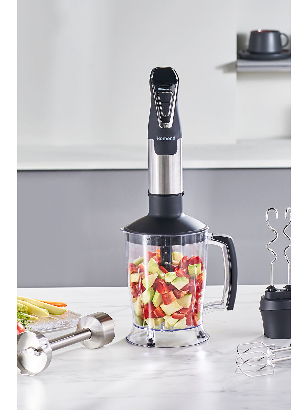 Handmaid 1966h Inox XLarge Hazneli, Çift Bıçaklı Blender Set
