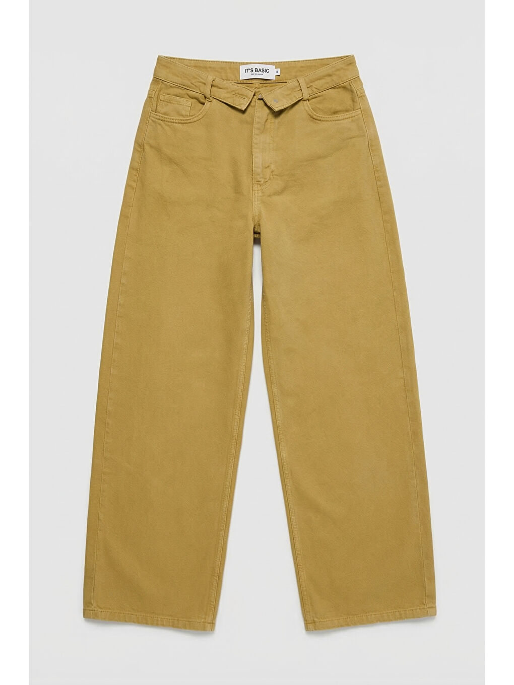 Sarı Kadın Hardal 6s6-186 Straight Fit Kemer Detaylı Özel Tasarım Denim Jean-4