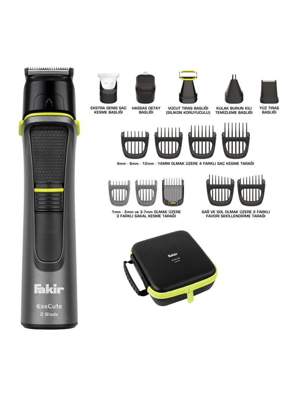 Sakal Execute 2 Blade Bakım Kiti Antrasit Gri Resmi Distribütör Garantili 50 Hz / 60 Hz 2 Yıl