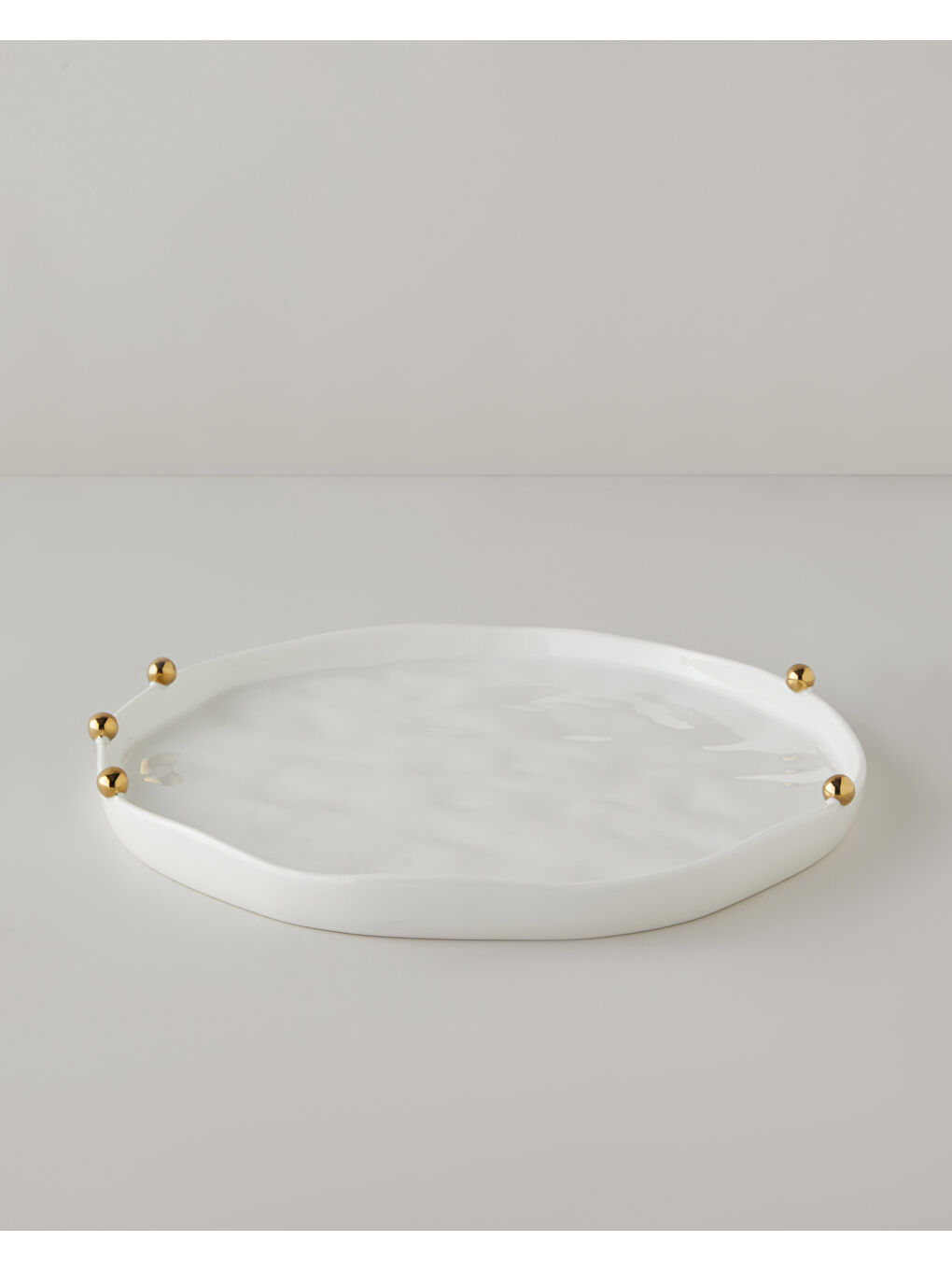 Golden Gleam Porselen Supla 34 cm Beyaz-Gold