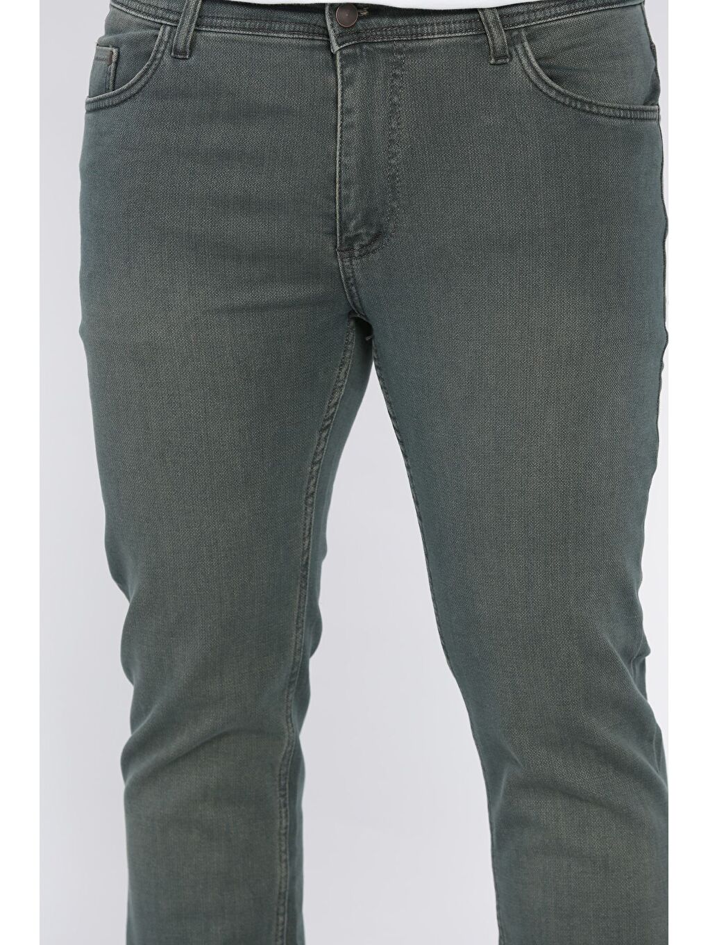 Haki Erkek Elastanlı Jean Pantolon-2