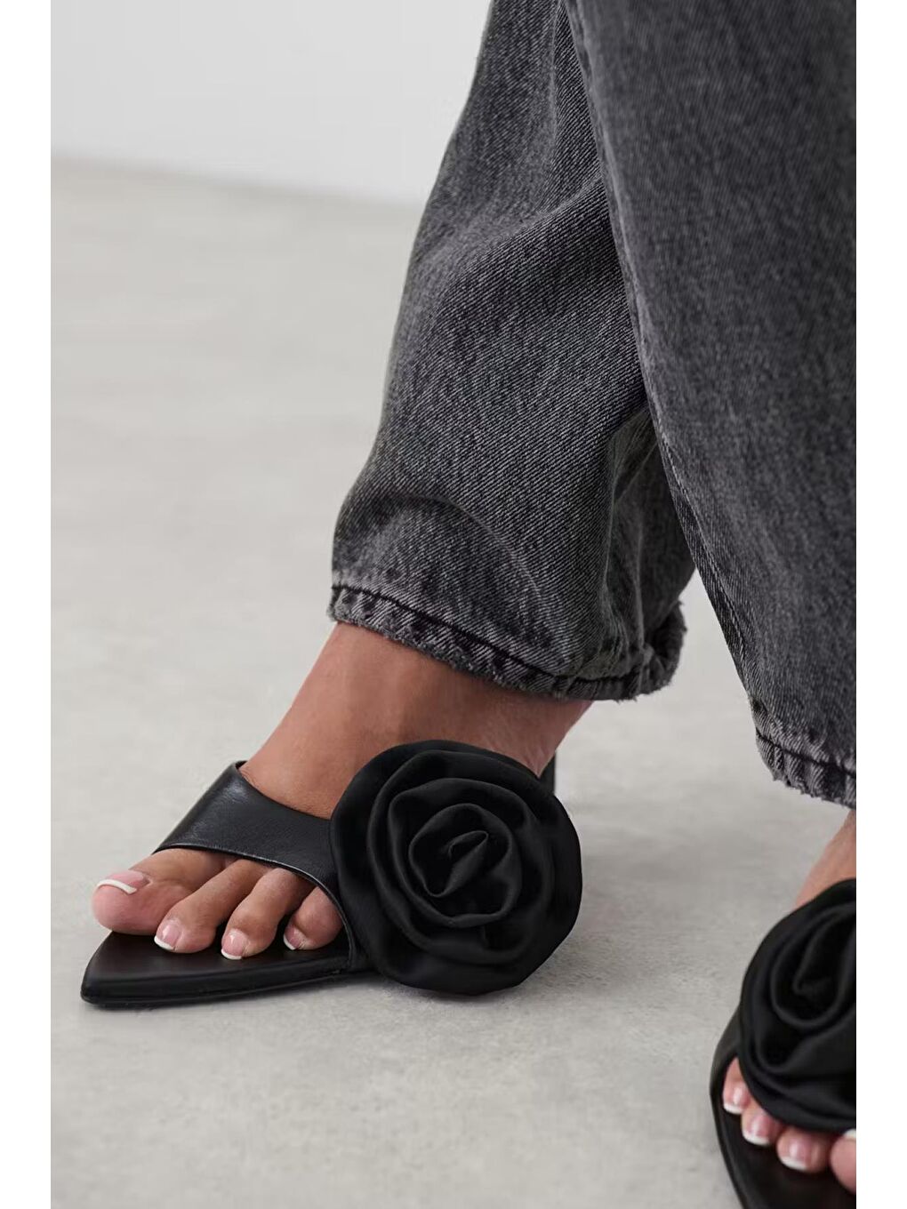 Siyah Saten Gül Pens Broş - Toka 2'li Paket-4