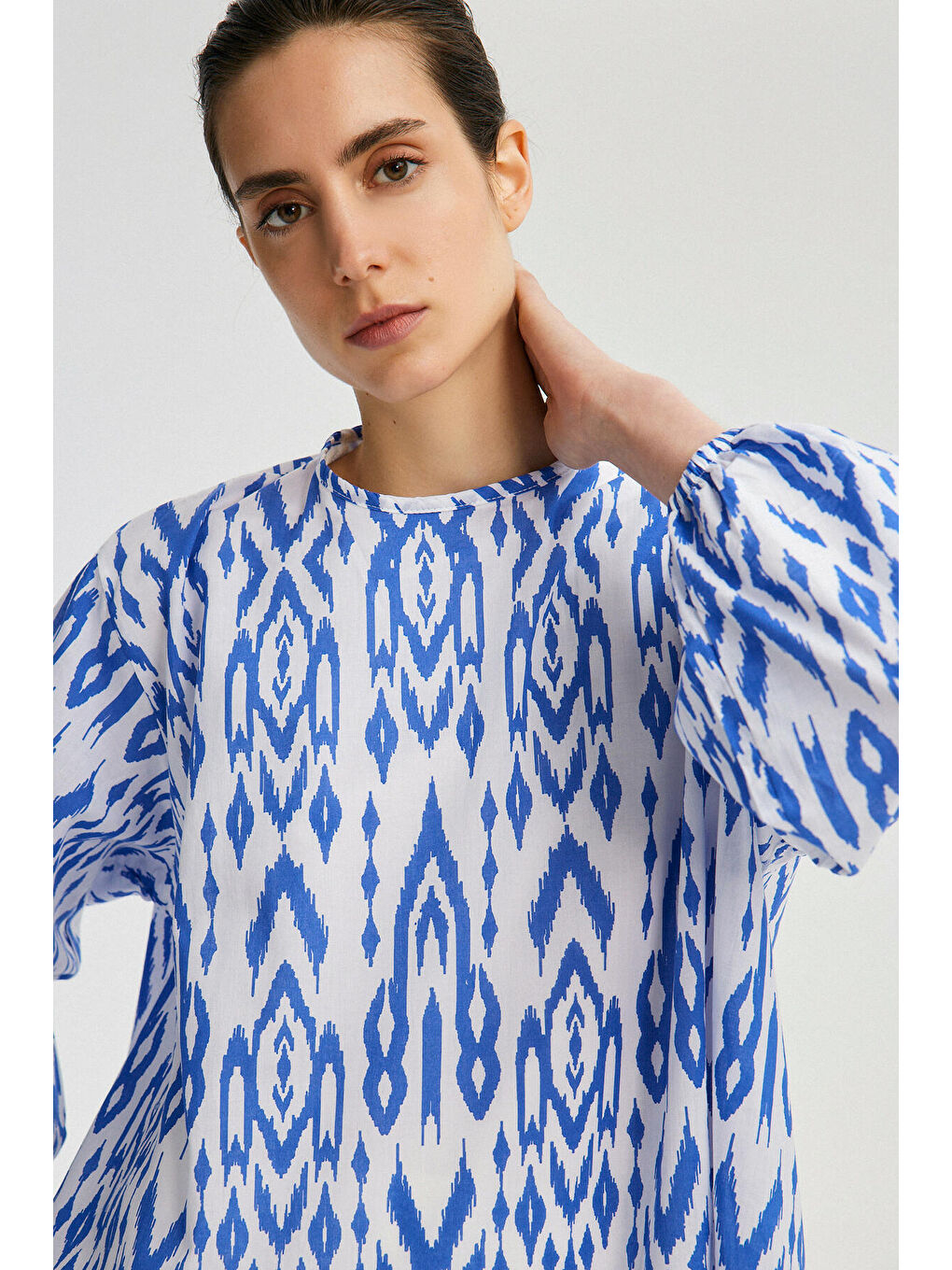 Siyah Desenli Oversıze Tunik-1