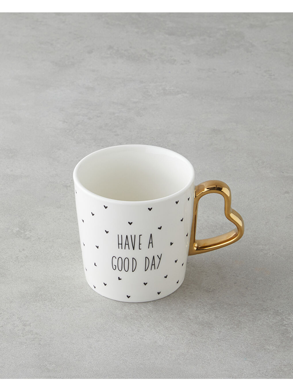 Good Day New Bone China Kupa 400 ml Siyah-Beyaz-Gold-1