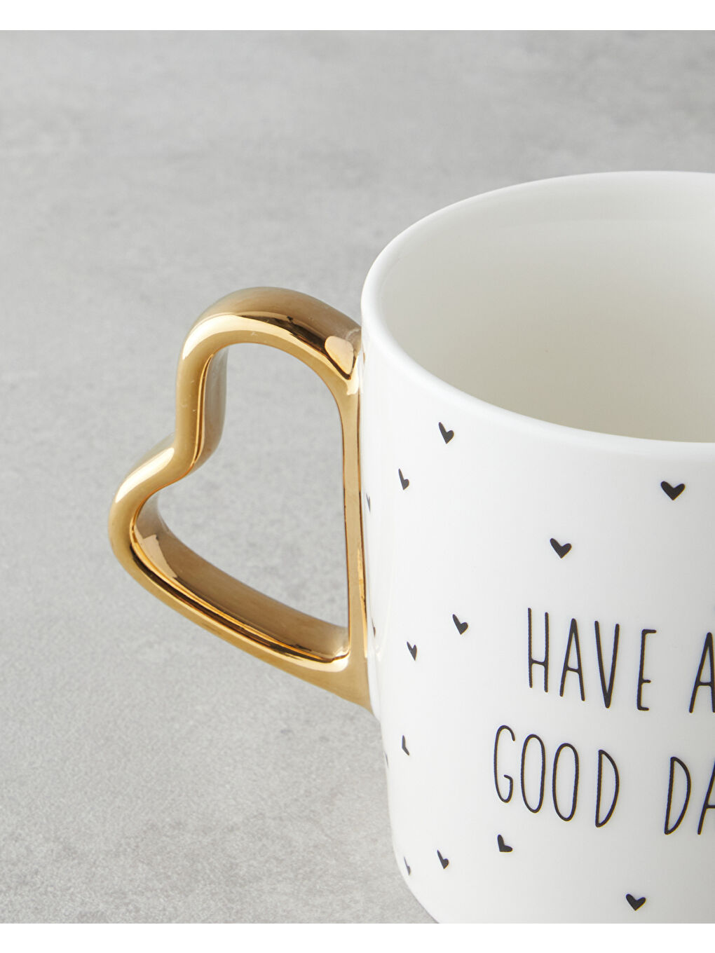 Good Day New Bone China Kupa 400 ml Siyah-Beyaz-Gold-2