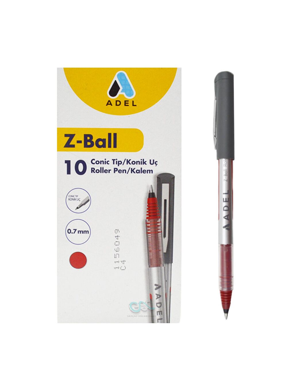 ADEL Kırmızı Z-Ball Roller Kalem 0.7 mm Kırmızı 10 Adet