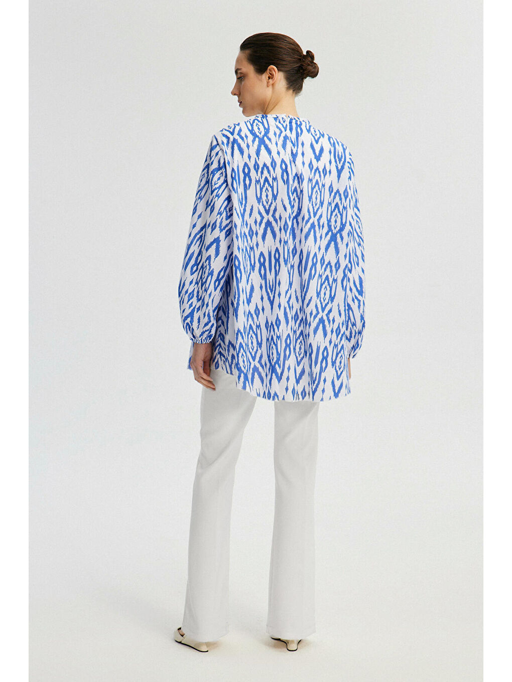 Siyah Desenli Oversıze Tunik-2