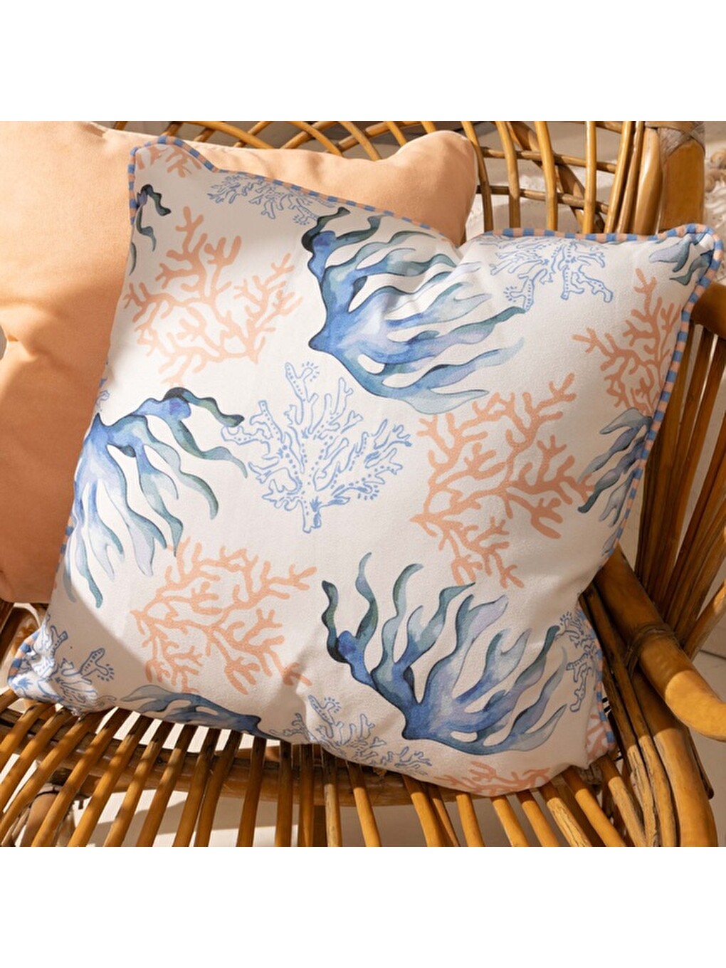 Soft Coral Kırlent - Ekru - 45x45 Cm-2